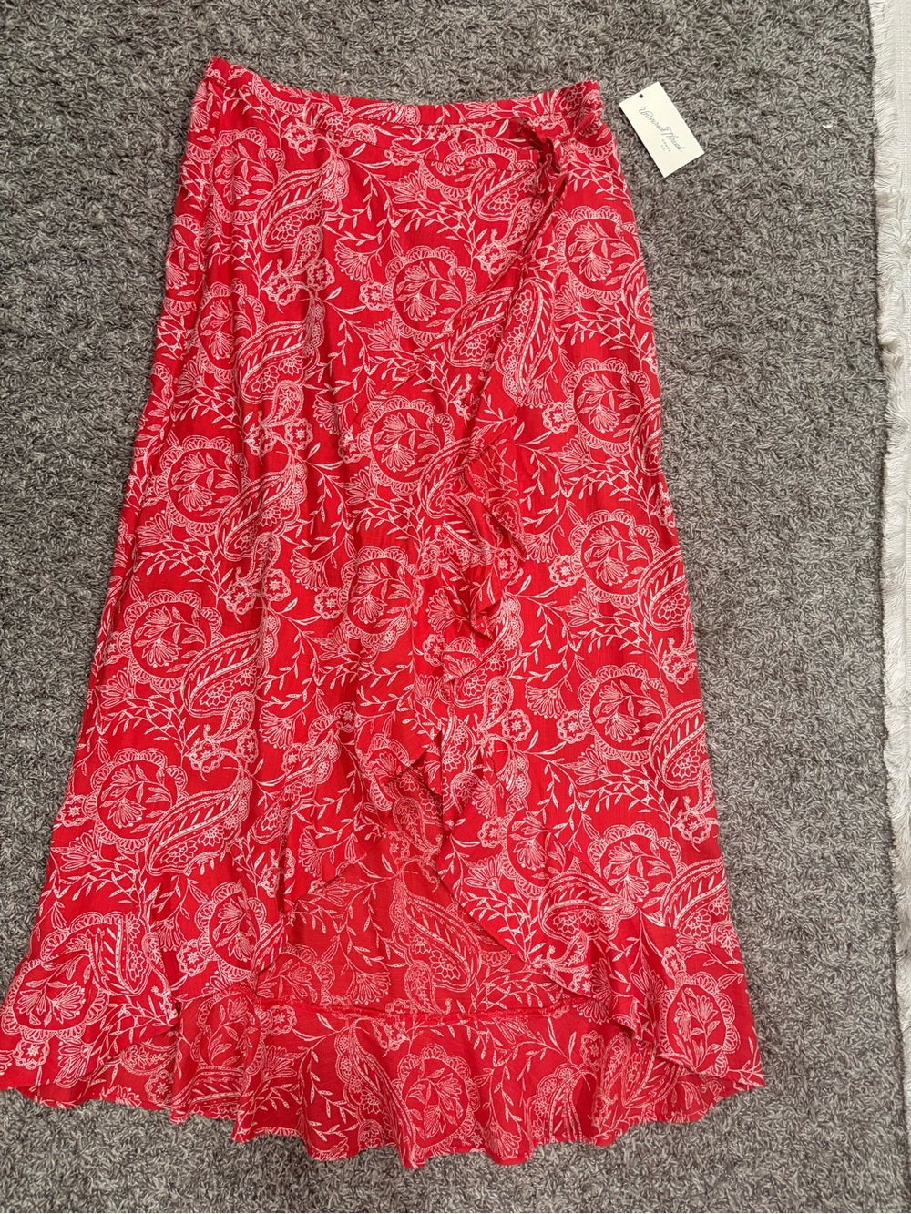 Universal Thread Red Paisley Wrap Maxi Skirt